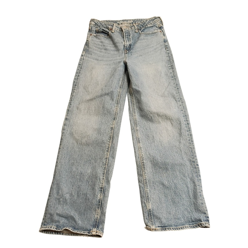 Old Navy Sky-Hi Wide Leg Jeans Womens 8 Light Wash Extra High Rise Relaxed